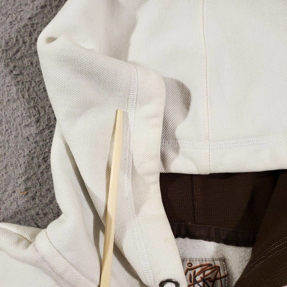 Vintage Kirra Hoodie Womens Extra Large Brown White Striped Full Zip Skater Punk - Picture 5 of 14